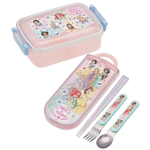 Skater Trio Set Chopsticks Spoon Fork Disney Princess 23 Children's Girls Antibacterial Made in Japan TACC2AG-A