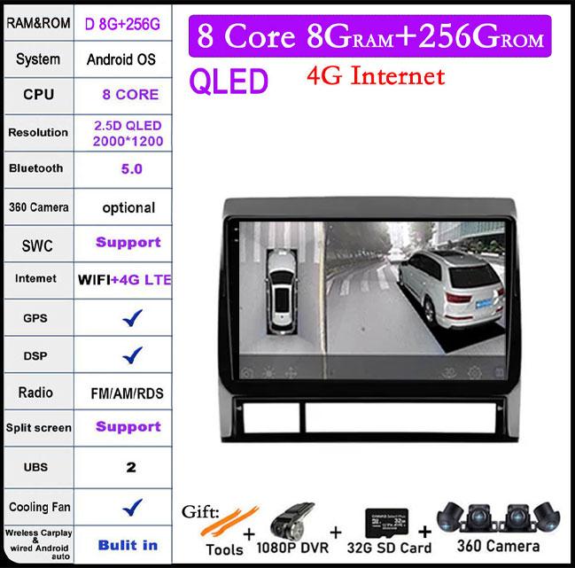 9 Lnch Android 14 For Toyota Tacoma 2 N200 Hilux 2005-2015 Car Radio 4G+WIFI Navigation GPS Multimedia Video Player Carplay Auto