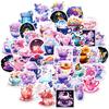 50PCS Dreamy Purple Tea Cup Stickers, Fantasy World Graffiti Decals for DIY Decoration & Journal