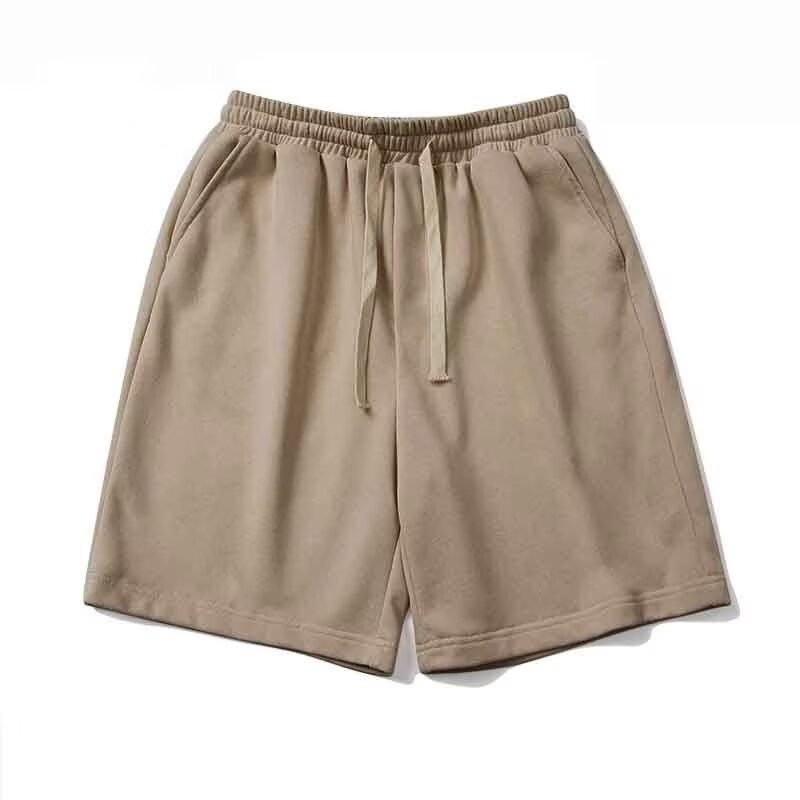 New 280g Imitation Cotton Casual Drawstring 5-Point Shorts - Versatile & Loose-Fit Sports Pants