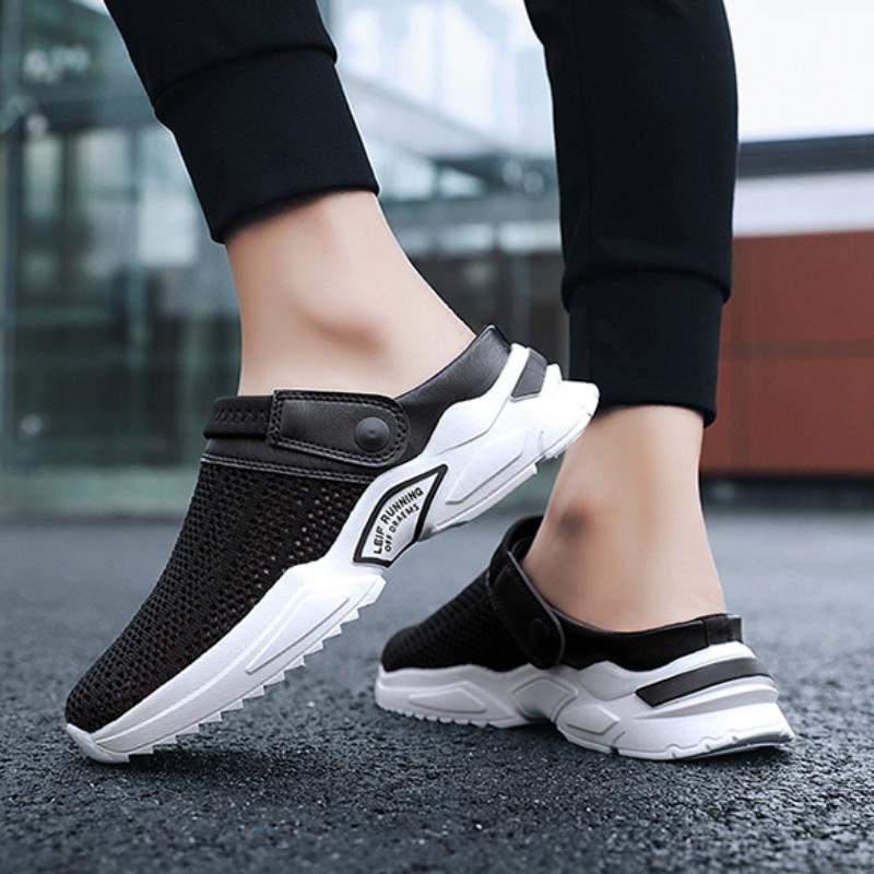 Summer Men Sandals Beach Slippers Breathable Mesh Sandals Beach Shoes Outdoor Garden Slides Shoes Men Flip Flops