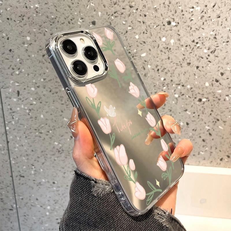 Mobile Phone Cases for iPhone 11 13 XR 15 Pro Max 12 14 Pro Max Case iPhone 16 XS Max Mirror Protective Case Mirror Exquisite Cartoon Waterproof