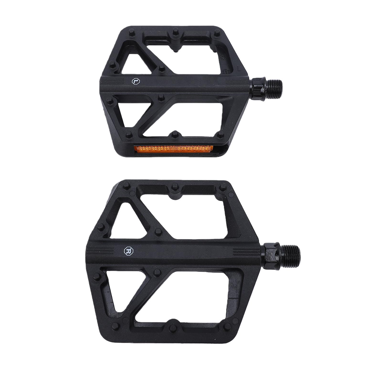 

Bike Pedals Road Bike Pedals Nylon Non-slip Wide 20 Studs Double DU Bearings Reflective for Mountain Road Bike