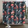 Tenda da doccia arcobaleno vintage anni '70 senza cornice, Fungo Luna Hippie Fiore Sole Luna Farfalla Botanico Vintage, Arredamento Bagno