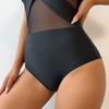 One-piece Swimsuit Solid Color Mesh Swimsuit Bikini