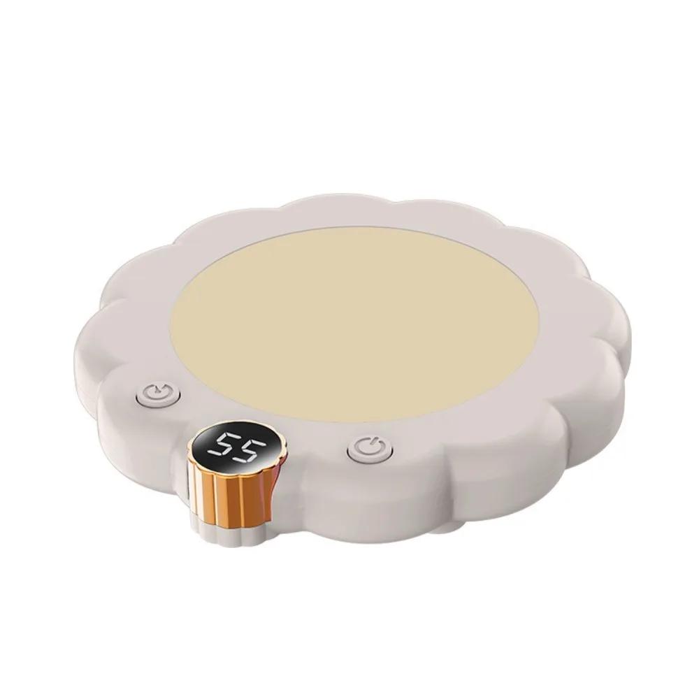 Flower Shaped Thermostatic Coaster Anti-dry Burn Adjustable Temperature Constant-temperature Coaster Intelligent Digital Display