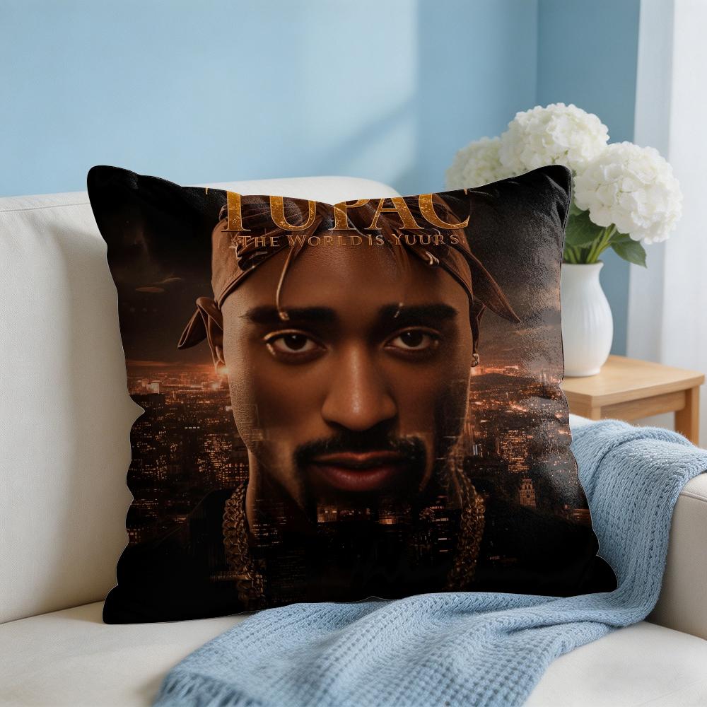 Cool TTupac Pac SShakur Cushion Cover Square Pillow Bedroom Sofa Leisure Comfort Living Room Home Decoration X