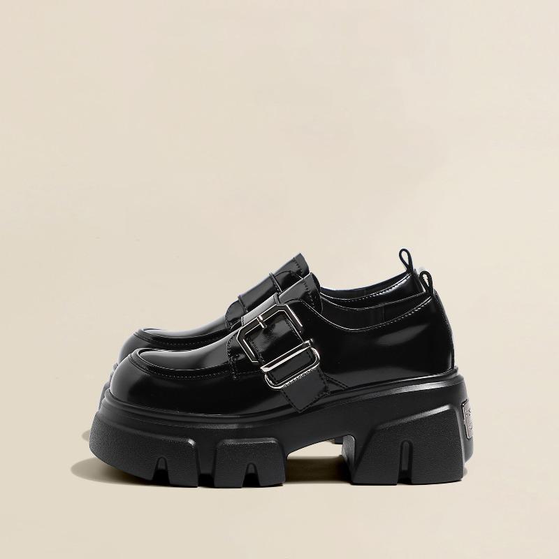 Muffin platform heightening women's shoes British small leather shoes spring and autumn new Mary Jane shoes single shoes