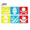 Small Size Paint Stencil 6 Pcs Painting Template Stencils, 5.5x5.9 Inch Washable Reusable DIY Hollow Edge Art Stencils for Wood Paper Fabric,