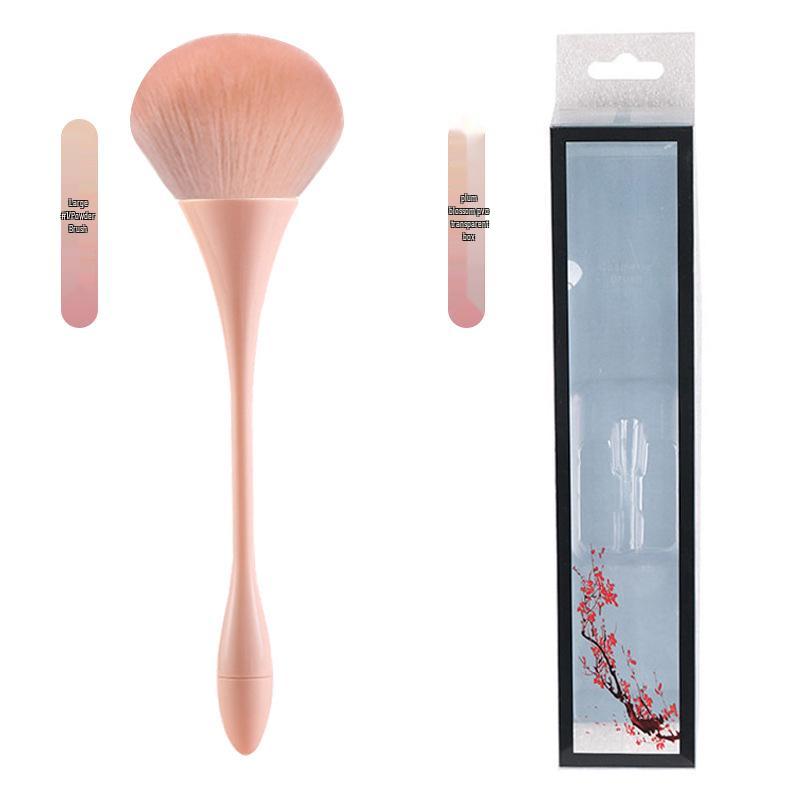 Long-Handle Electroplated Makeup Brush with Soft Bristles - Ideal for Powder and Nail Art Applications