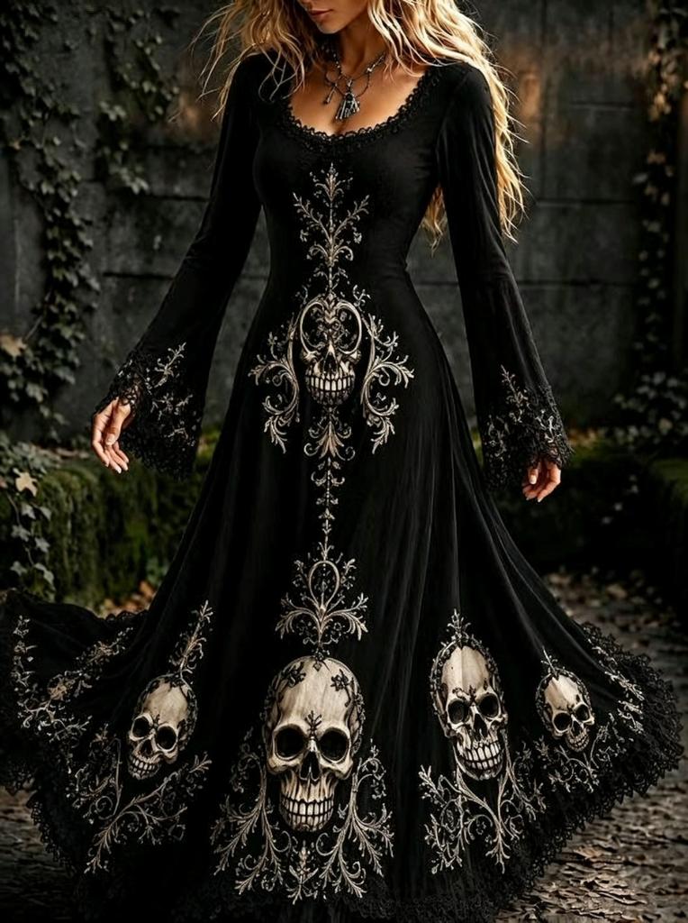 Hot Sale Craft V-Neck Sweet Ladies Halloween Dress Ladies Dress