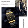 Square Men's Steel Strap Watch Business Calendar Quartz Waterproof Watch Watch