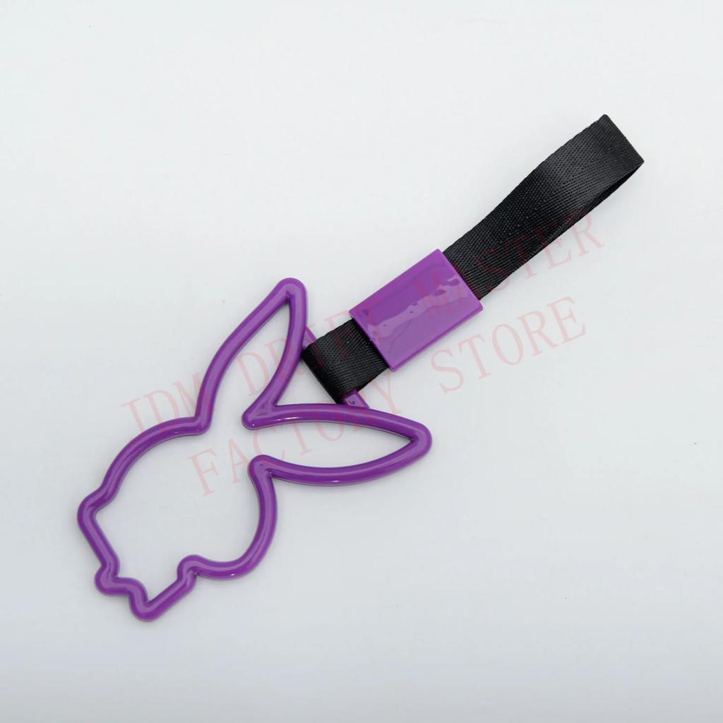 JDM Rabbit Racing Tsurikawa Ring Train Bus Handle Universal Drift Anime Car Modified Handle Nylon Strap For Car Warning