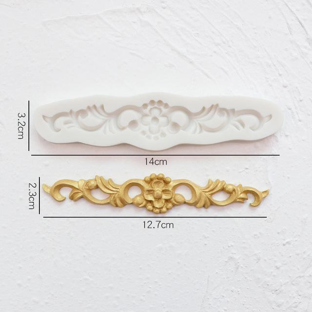 Blomsterranke Relief Silikonformer DIY Kakekant Fondant Kakedekoreringsverktøy Sugarcraft Sjokolade Leire Godteriformer