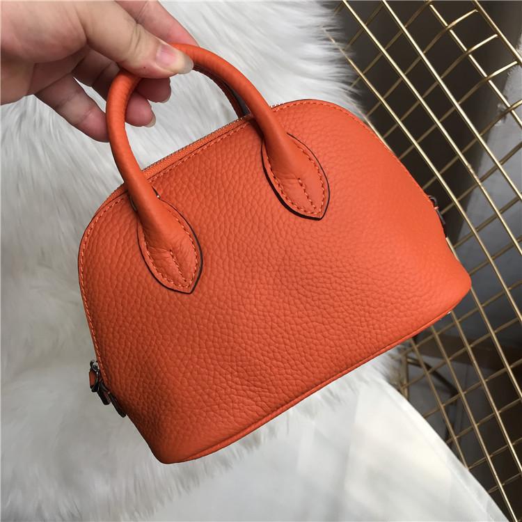 Borsa a tracolla singola in pelle bovina di prima qualità con motivo a litchi, mini borsa piccola portatile da donna