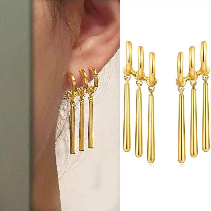 1 Paar One Piece Zoro Anime Ohrringe Frauen Männer Cosplay Ohrringe Piercing Schmuck Mode Gefälschte Triple Ohrring Baumeln Lange Earing