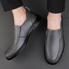 Men's Casual Leather Slip-On Shoes - Round Toe, Breathable & Versatile for Formal or Business Wear