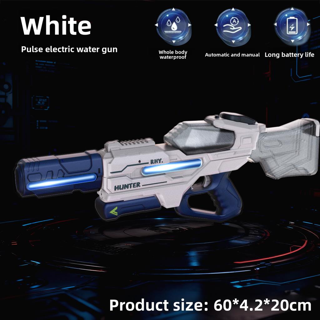 Electric Water Gun Pulse Continuous Firing Watergun Integrated Manual And Automatic Water Gun Large Capacity Squirt Gun Pool Toy