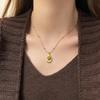Melad Coffee Colored Tiger Eye Stone Bead Necklace, Niche Retro Collarbone Chain, Personalized and Fashionable Design Accessory