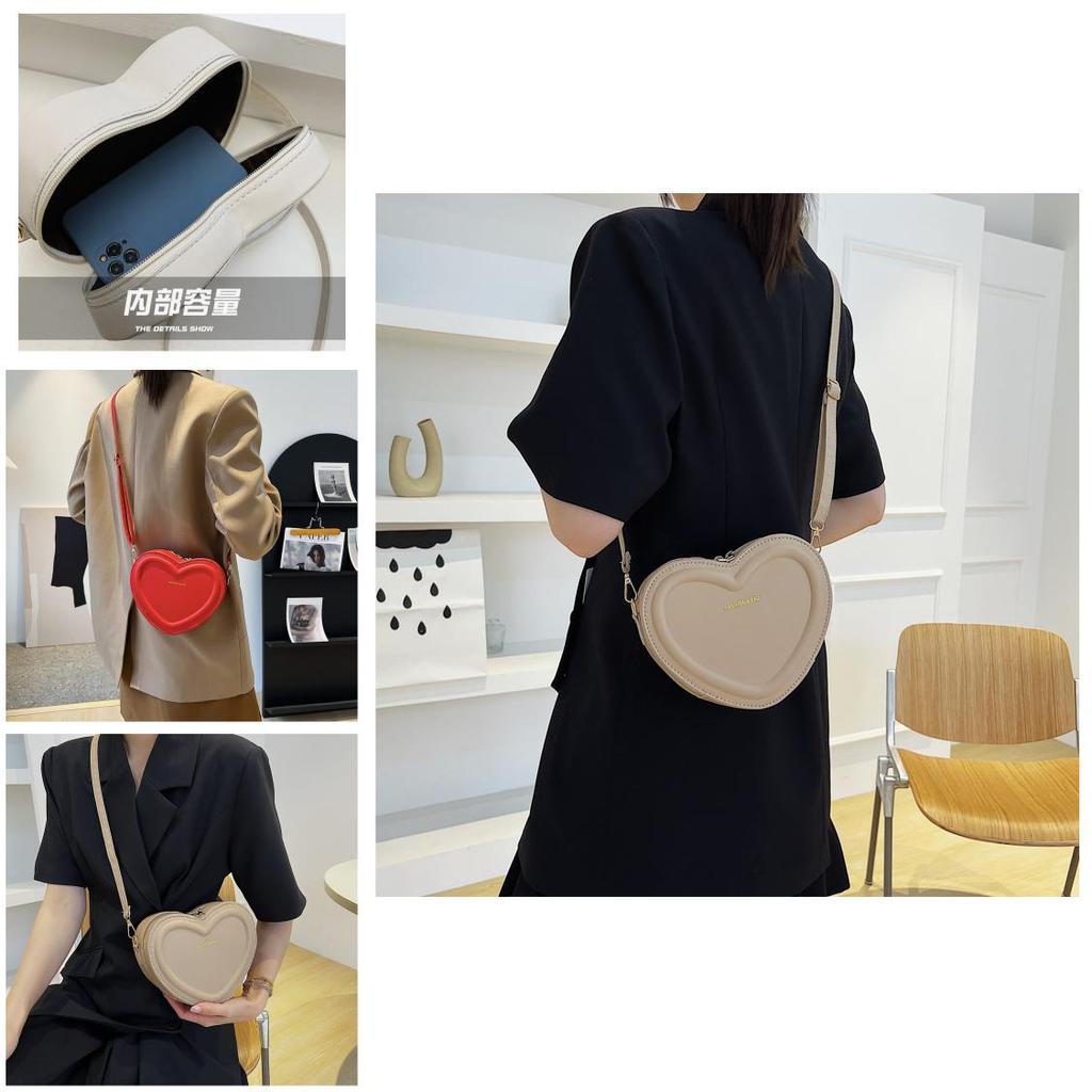 Fresh Style Women's Bag 2022 New Love Bag Trendy Girl Bag Heart-shaped Single Shoulder Diagonal Bag Cute Mini Bag