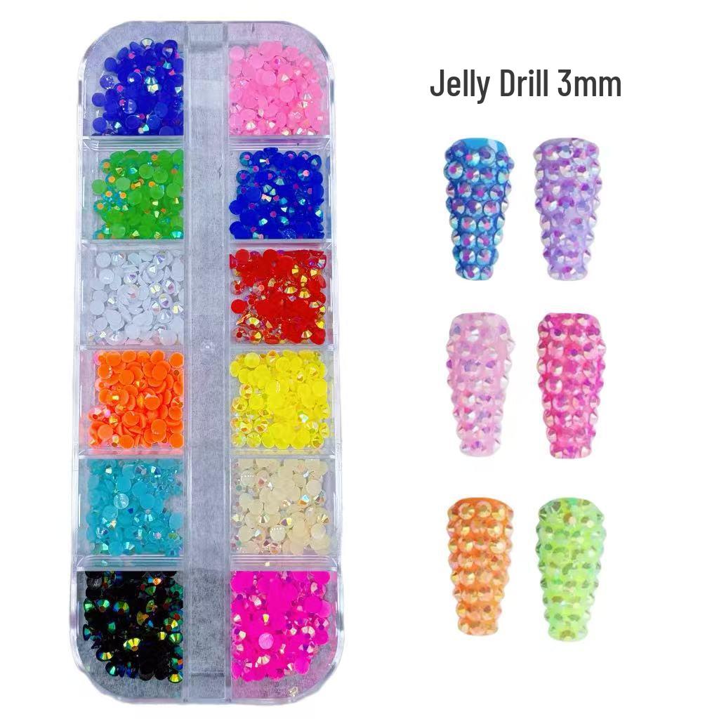 Nail Art Set: Jelly AB Flatback Rhinestones, Silver Flatback Rhinestones, Pearl Decorations, Tweezers