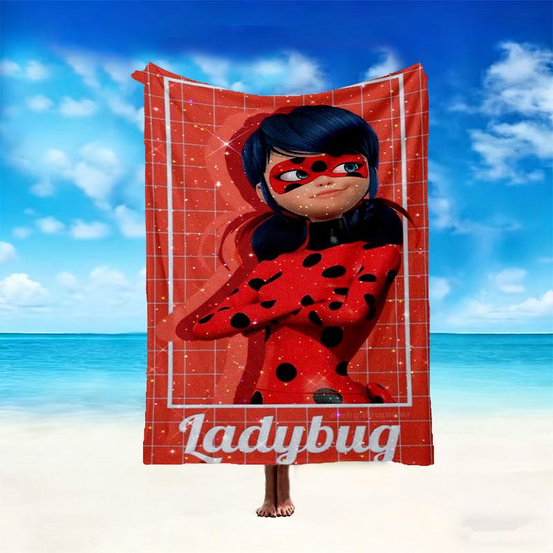Ladybug Pattern Blanket, Cozy Blanket for All-Season Comfort On Sofas, Beds, Office, Car, Camping and Travel