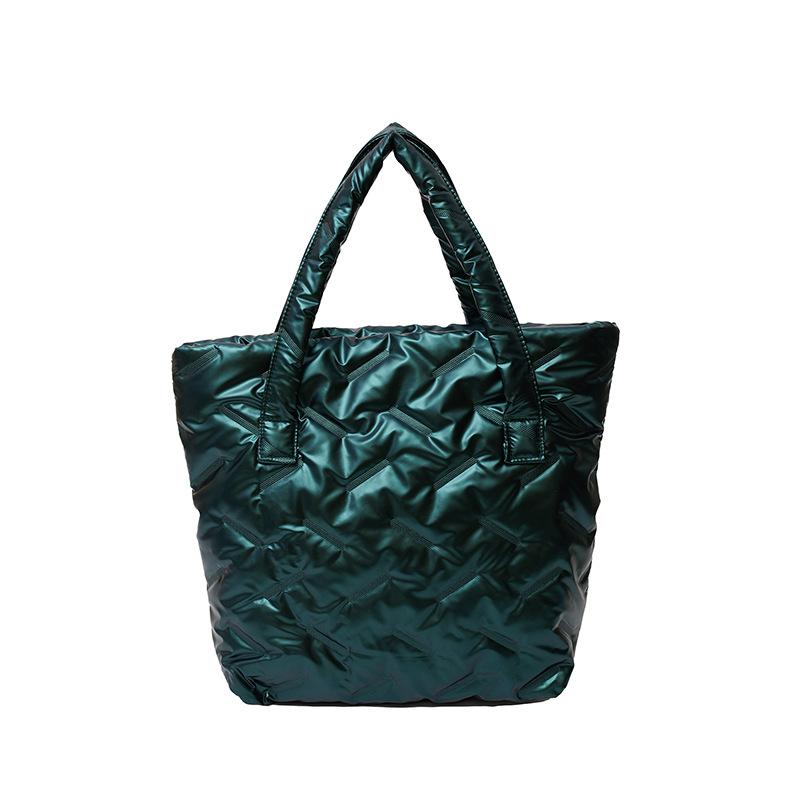 2025 autumn and winter down large-capacity new fashion shoulder bag design casual commuter tote bag handbag