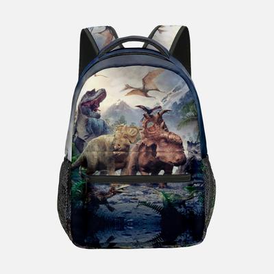 Popular Novelty Cool Dinosaur Student Bookbag Notebook Backpacks 3D Print Oxford Waterproof Boys/Girls Travel Backpacks