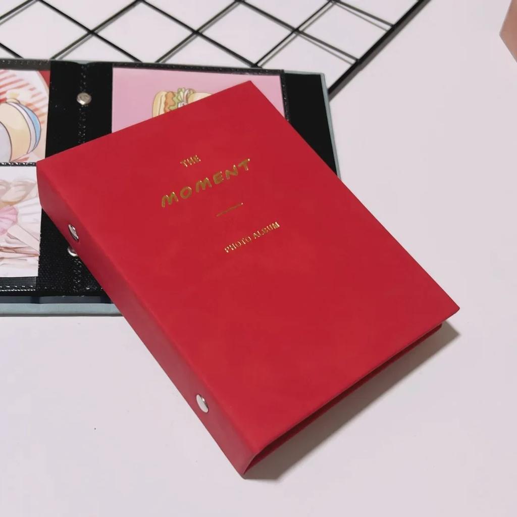 Mini Photo Album 64 Pockets 3-Inch PU Leather Cover Photo Book Commemorative Photo Insert Style Star Album Small Card Storage