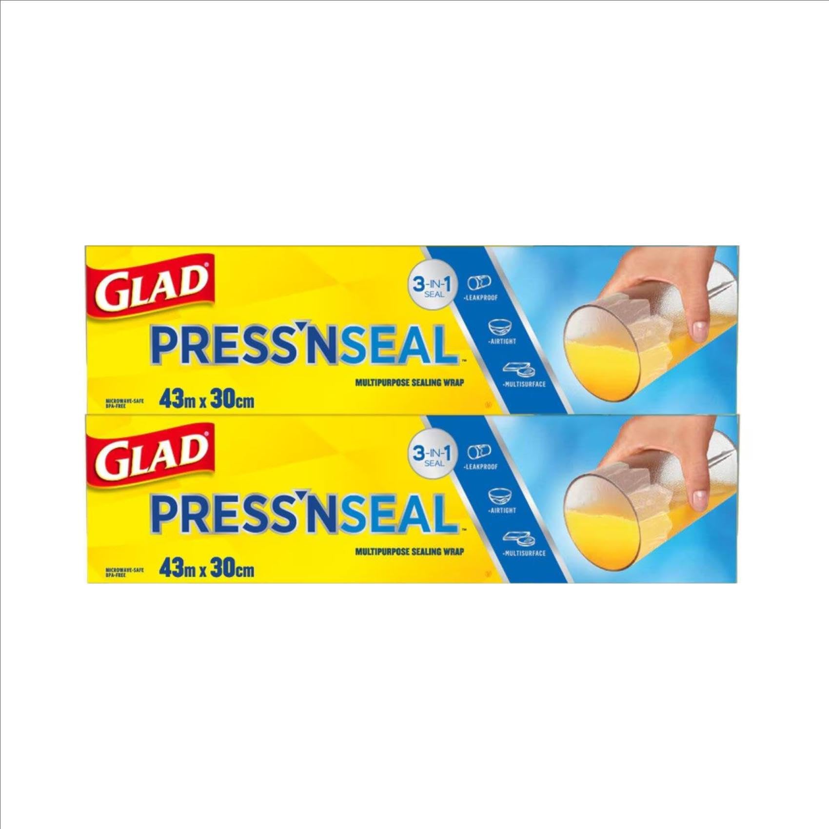 of Seal Glad Food Glad Storage Food Kitchen Household Large Costco 350086 [Set 2] Press n Wrap, Wrap, Supplies, Goods, Capacity,