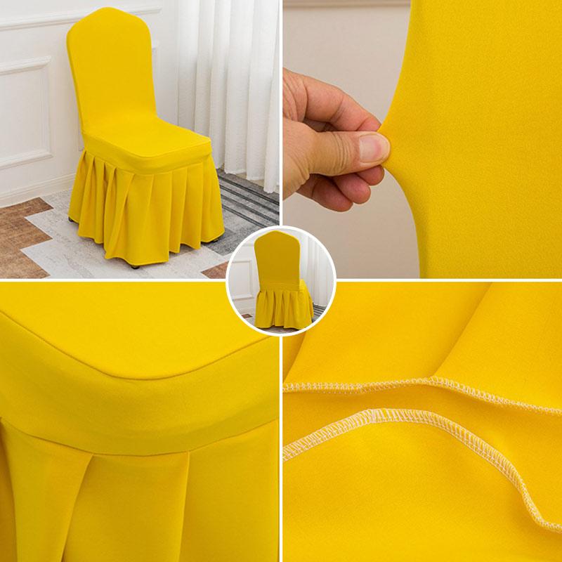 Pleated Skirt Chair Covers Spandex Party Weddings Banquet Polyester Chair Cover Hotel Home Decor Wedding Chair Covers