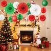 Christmas Party Decor Set With Paper Fans Paper Flowers Lanterns For Festive Event Venue Decoration