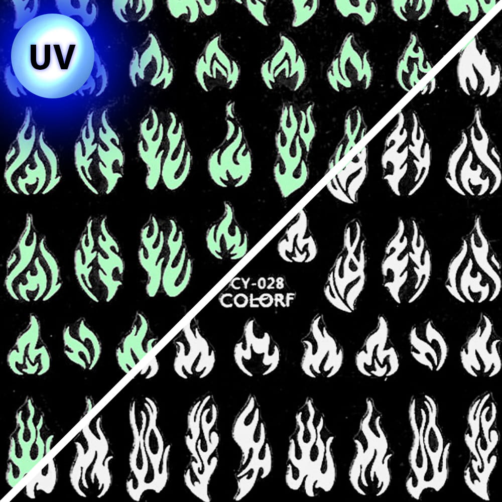 Nail Stickers Thin Self-adhesive UV Glowing Colorf CY-028
