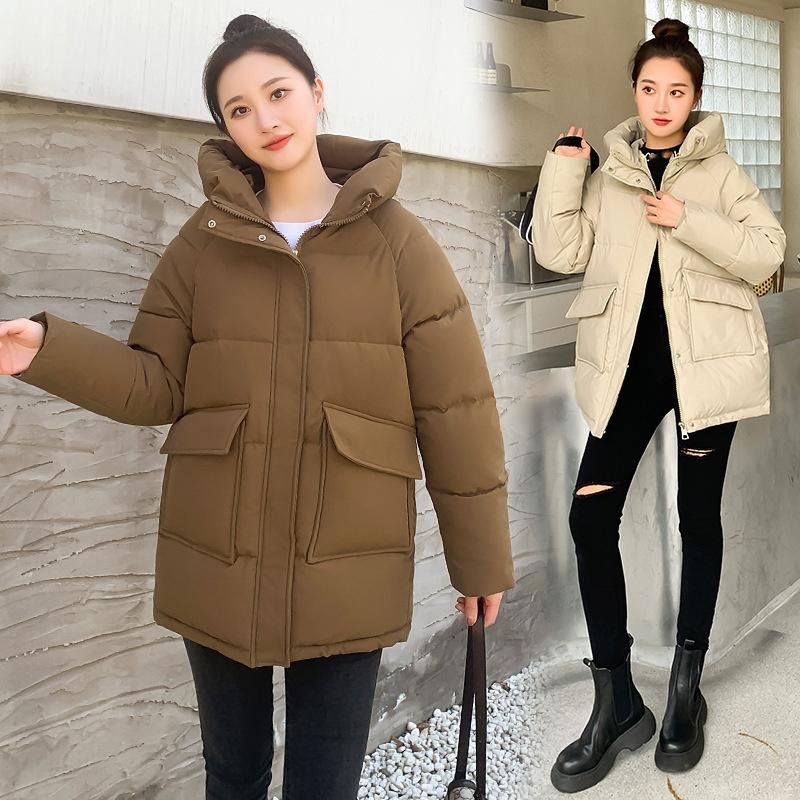 Down Cotton Clothing Women's Winter Small Style Mid-length Small Children's Winter Hooded Wide