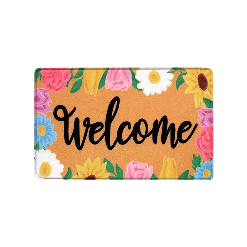 Spring Home Decorative Doormat Welcome Mat Non And Washable Rubber Back Door Mat For Indoor Outdoor