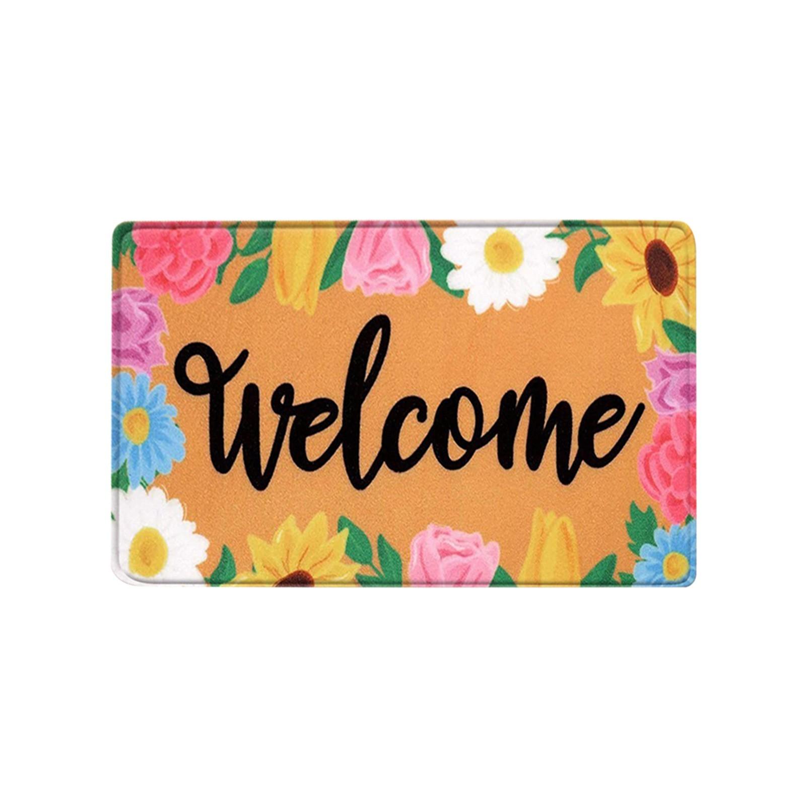 

Весенний домашний декоративный коврик, приветственный коврик, нескользящий и моющийся резиновый коврик для задней двери для дома и улицы One Size