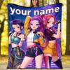 Customiz Name Personality K-Pop Demon Hunters Blanket Soft&Warm Office Bed Travel Lunch Break Blanket,Gift All Seasons