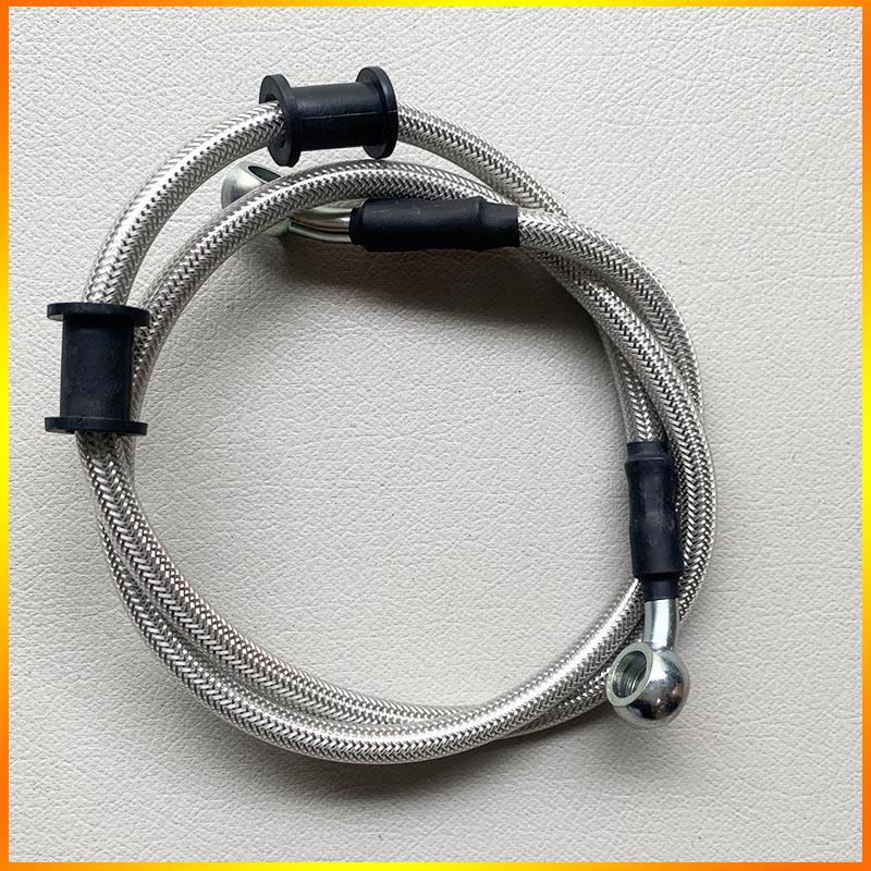 

Lengh 40cm-150cm Hydraulic Brake Hose Universal Brake Hose Line Steel Brake Cable Banjo Head Both Sides 28 ° For Motorcycle silver 40cm