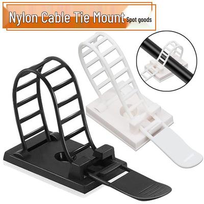 Adjustable Self-Adhesive Nylon Cable Clips: No-Punching Wall Cable Organizers with Suction Cups for Wire Storage and Management