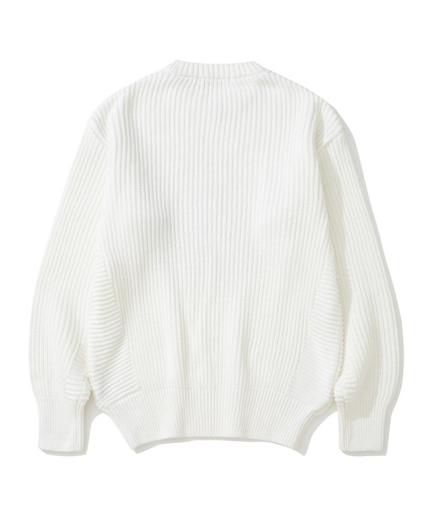 KNITTED Vintage Palm Tree Minimalist Round Knit Ivory