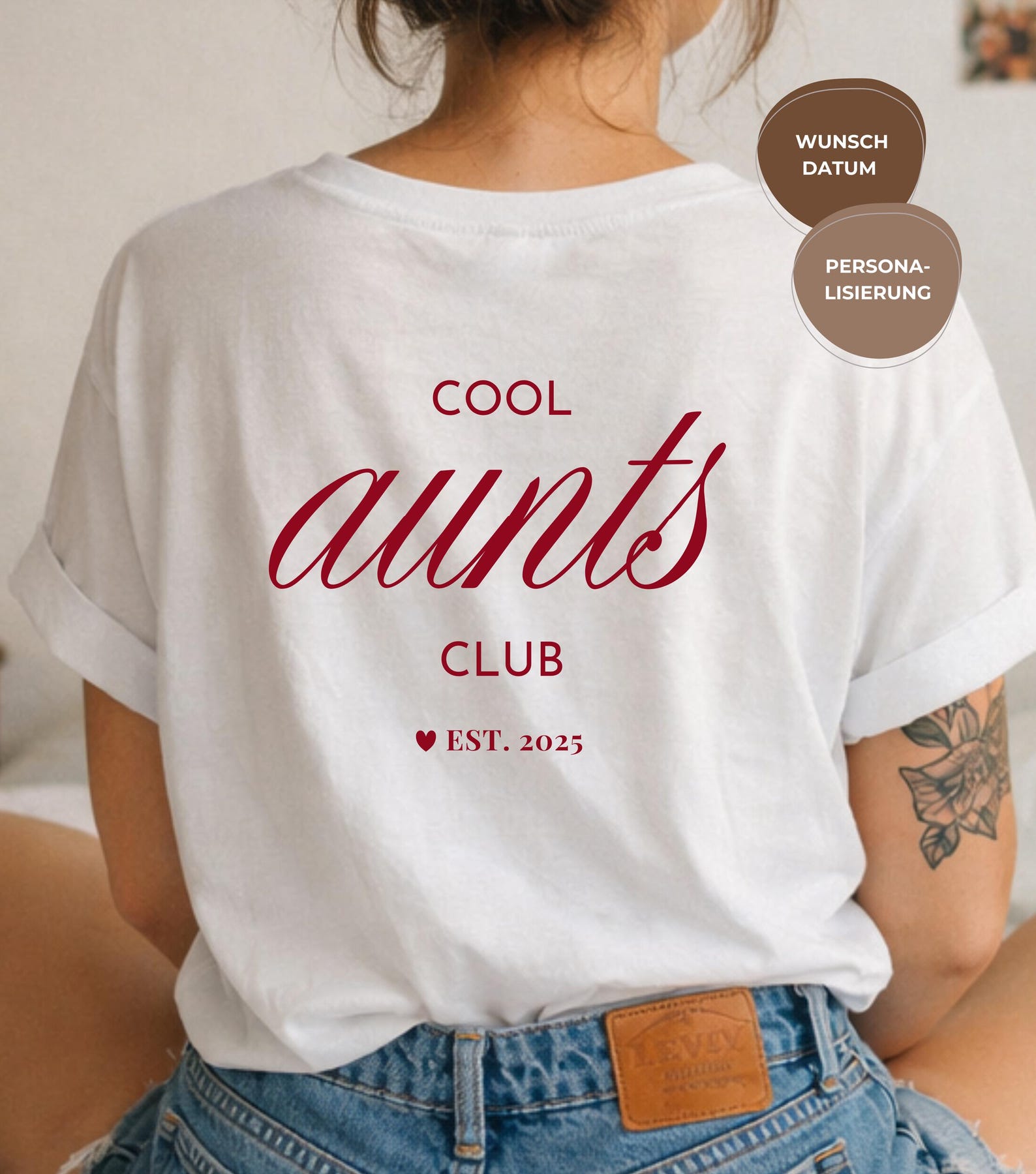 Cool Aunts Club Shirt personalized with year | Gift for aunt | Personalized aunt shirt | Aunt birthday gift | Aunt Club T-shirt XL
