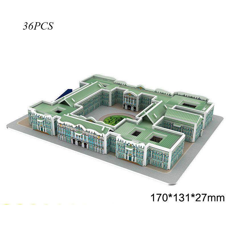 Bastel Architektur 3D Pappe Puzzle Spielzeug Notre Dame de Paris Eiffelturm Basilius-Kathedrale Weltberühmtes Architekturmodell Spielzeug