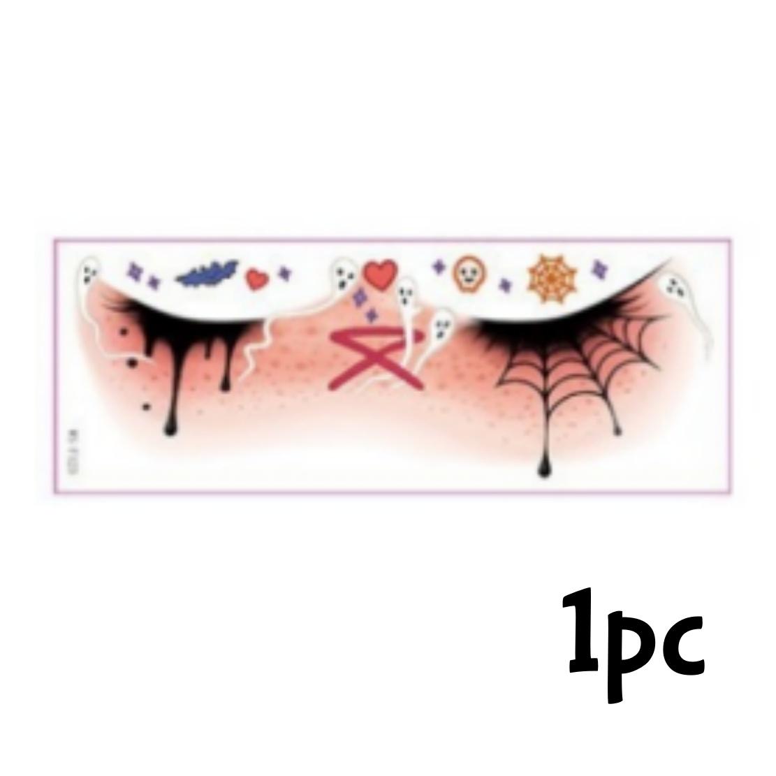 

12pcs Halloween Eye Tattoo Stickers Spider Web Ghost Pumpkin Bat Pattern Stickers for Festival Party Face Eye Makeup