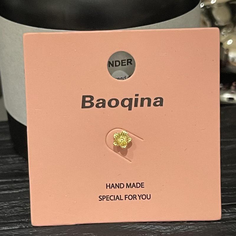 Pink Card Baoqina Flat Threaded Cartilage Stud: Trendy Cross-border Hot-Selling Piercing Jewelry