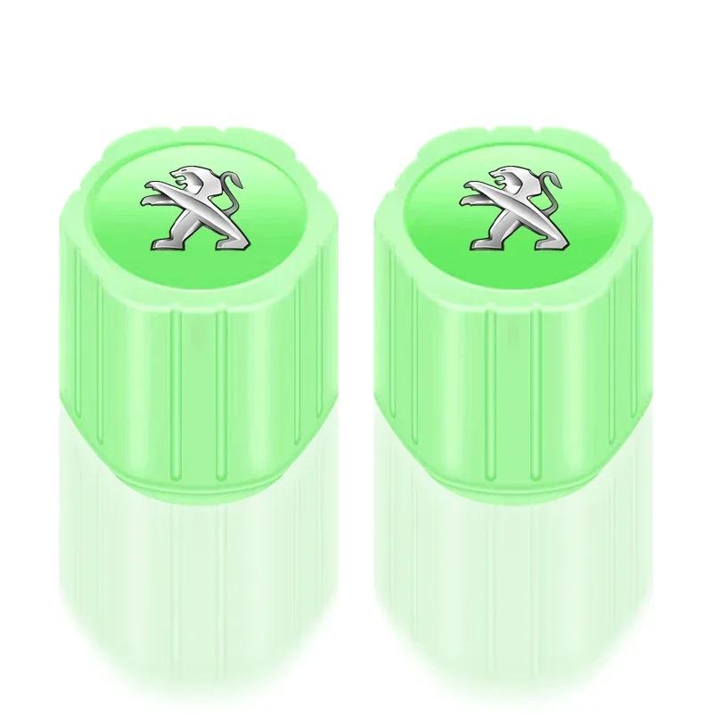 

Car Sticker 4Pcs Luminous Car Tire Valve Caps Badge Emblem Accessories For Peugeot 206 308 307 208 207 3008 2008 508 407 301 406