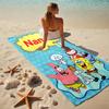 Custom Name SpongeBob Art Stylish Digital Printing Beach Towel Quick‑Drying Absorbent Blanket for Beach Pool Gym Travel