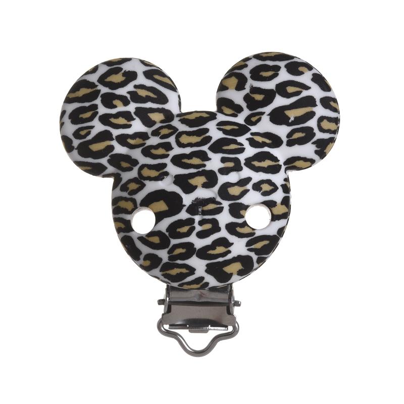 3 Stück 38x50mm Leopard Herzform Silikon Schnullerclip DIY Baby Zahnen Beißring Halskette Perlenwerkzeug Pflege Geschenk Zubehör