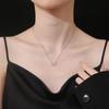 Pink Zirconia Necklace Female Romantic Holidays Design Models Temperament Versatile Collarbone Chain Fashion Personality Pendant Gifts for Girlfriends