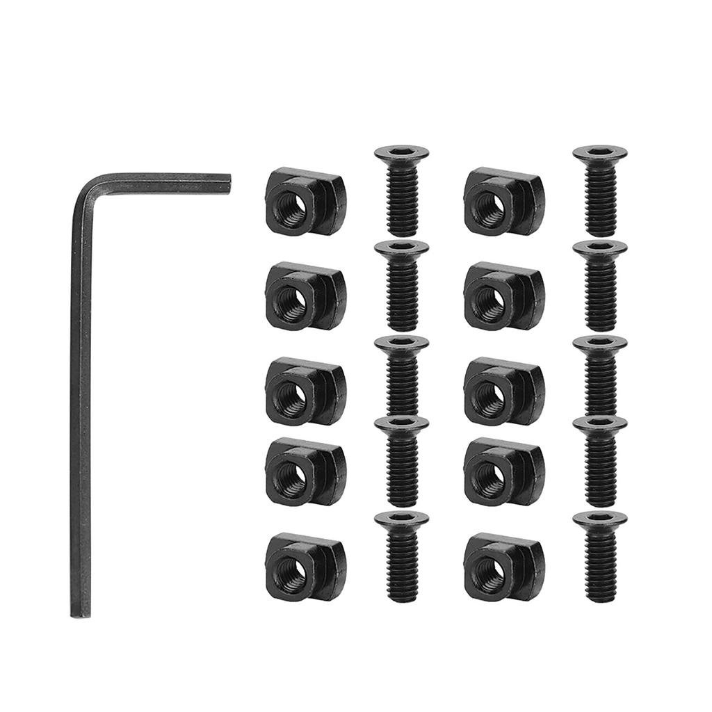 Juego de 10 tornillos y tuercas M-Lok de acero puro duraderos para secciones de riel M-Lok