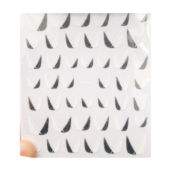 Nagellinienaufkleber im französischen Stil, selbstklebend, ultradünn, Glitzernägel, funkelnder, schräger Streifen